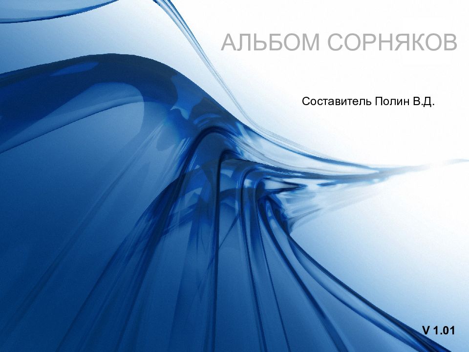 АЛЬБОМ СОРНЯКОВ V 1.01 Составитель Полин В.Д.