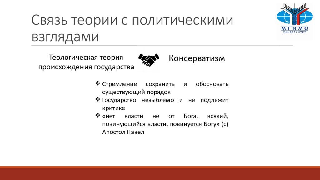 Теологическая теория происхождения государства презентация