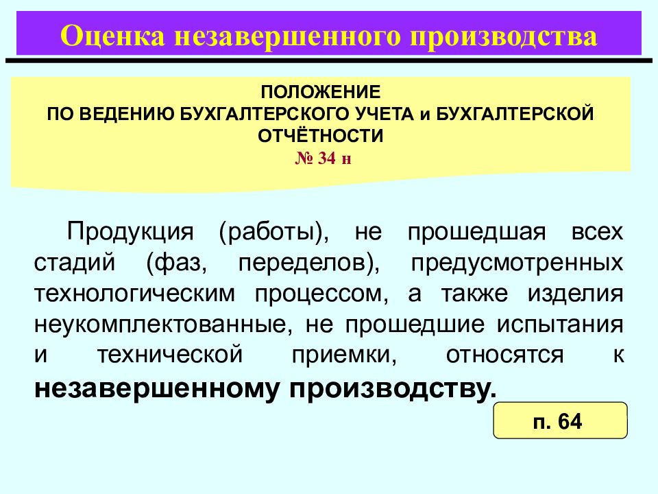 Положение о производстве. Оценка незавершенного производства. Учет и оценка НЗП. Учет незавершенного производства. Способы оценки незавершенного производства в бухгалтерском учете:.