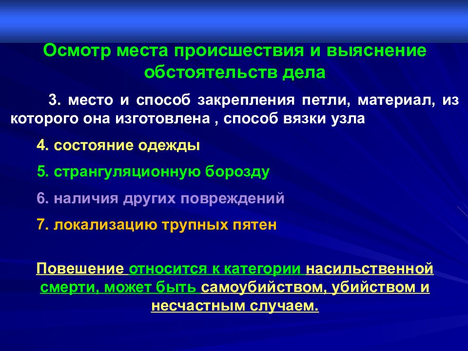 Обстоят дела. Асфиксия и осмотр места происшествия. Осмотр места происшествия висельника. Осмотр места происшествия при повешении. Осмотр места происшествия и трупа при повешении.