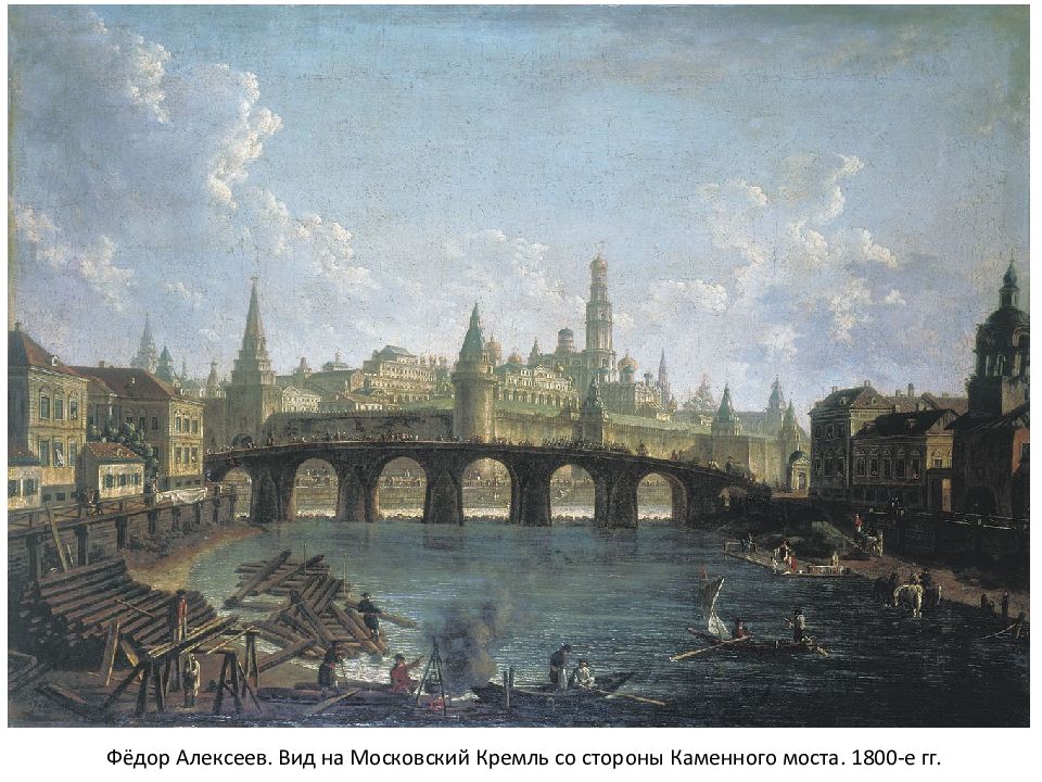 Фёдор Алексеев. Вид на Московский Кремль со стороны Каменного моста. 1800-е гг.