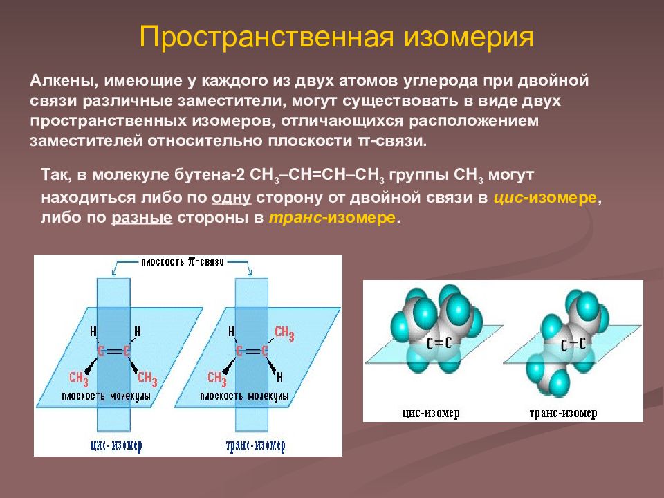 Изомерные алкены. Просирансивенная изомерия алкинов. Пространственная изомерия алкенов. Алкены цис транс изомерия. Пространственная изомерия алканов.