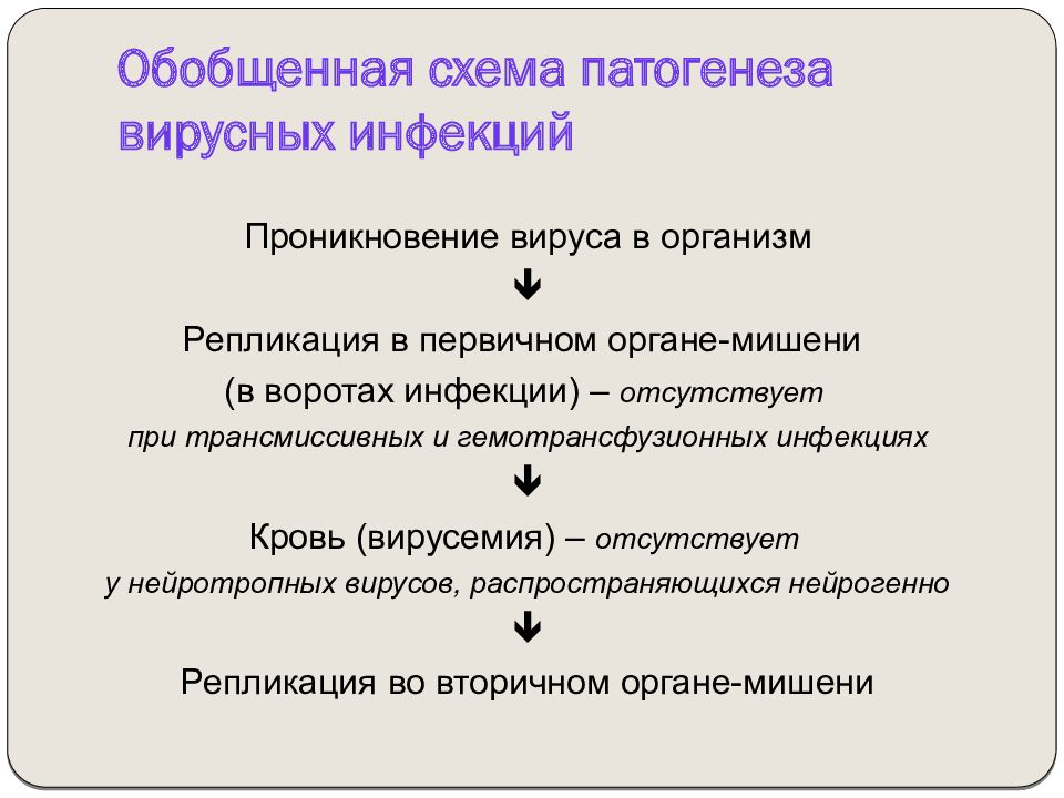 Стадии вирусной инфекции