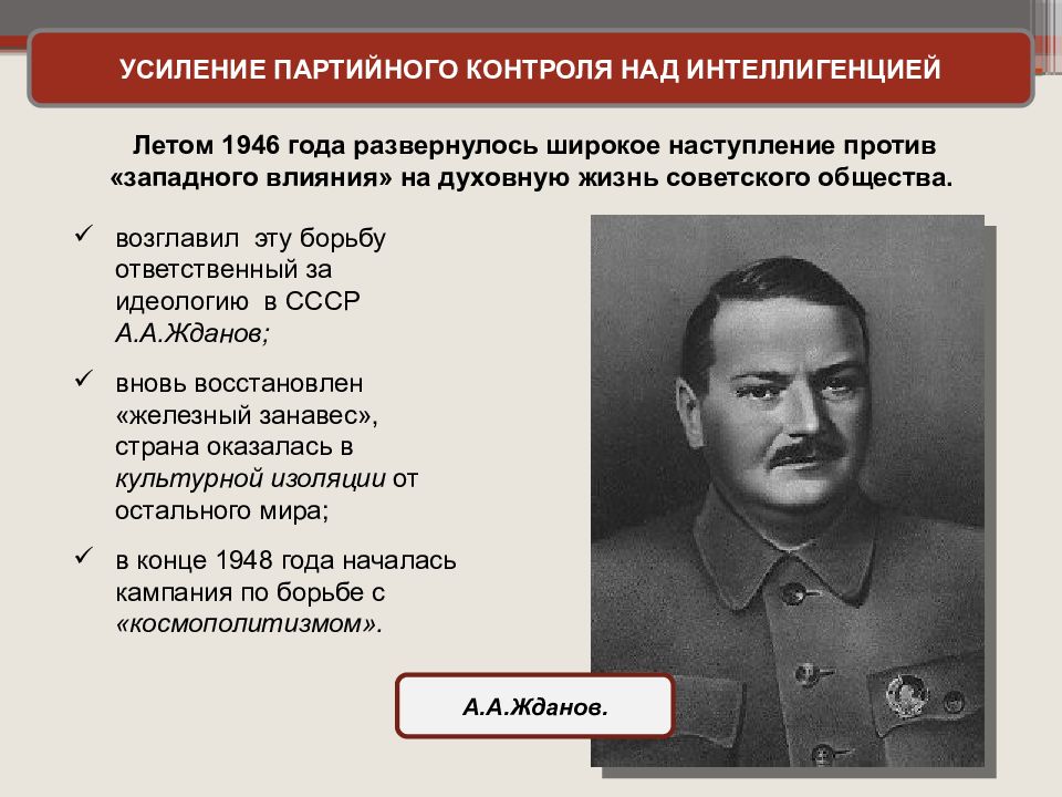 Идеология наука и культура в послевоенные годы. Усиление партийного контроля над интеллигенцией. Партийный контроль это. Культурная жизнь СССР 1945-1953 гг. Усиление контроля над духовной жизнью общества 1945-1953.