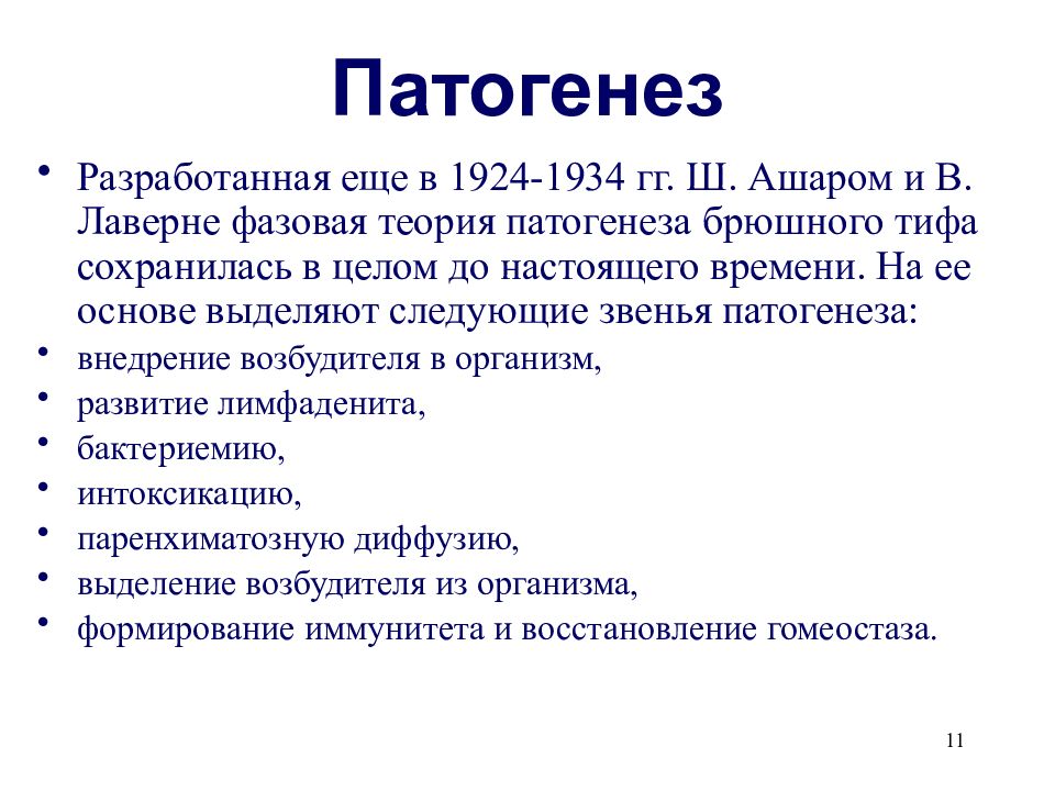 Патогенез брюшной тиф схема