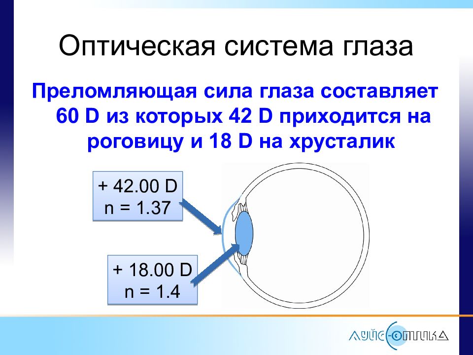 Сила глаза. Преломляющая сила оптической системы глаза. Оптическая сила роговицы. Преломляющая сила роговицы. Оптическая сила роговицы глаза.