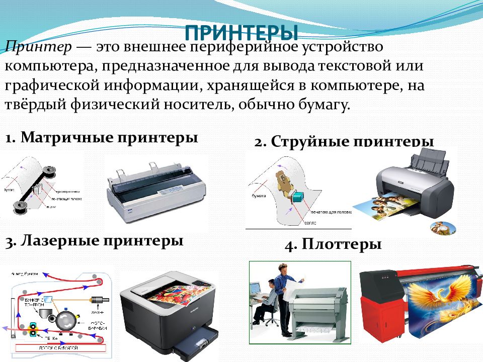 Цветной принтер это устройство обработки информации