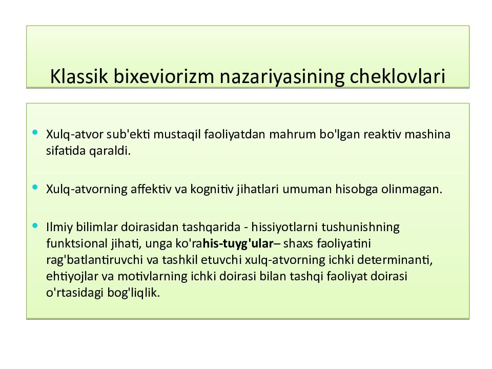 SHAXSIYAT NAZARIYALARI xorijiy