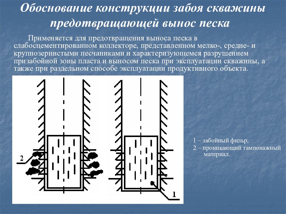 Типовые конструкции забоев скважин схемы