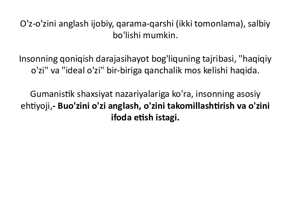 SHAXSIYAT NAZARIYALARI xorijiy