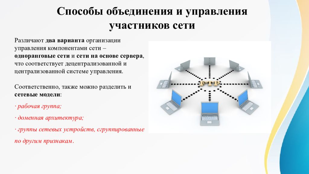 Сеть участники. Способы объединения сегментов сети. Возможности сетевого обеспечения слайды. Возможность сетевого обеспечения доклад. 5. Характеристика способов объединения сетей.