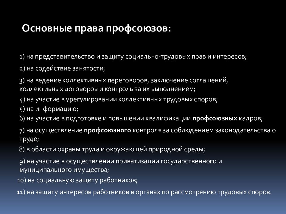 Защита трудовых прав работников профессиональными союзами презентация