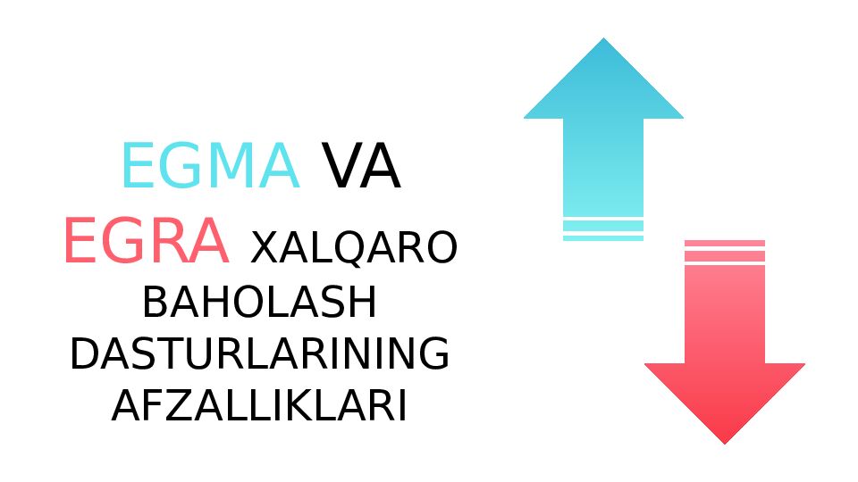 EGMA VA EGRA XALQARO BAHOLASH DASTURLARINING AFZALLIKLARI