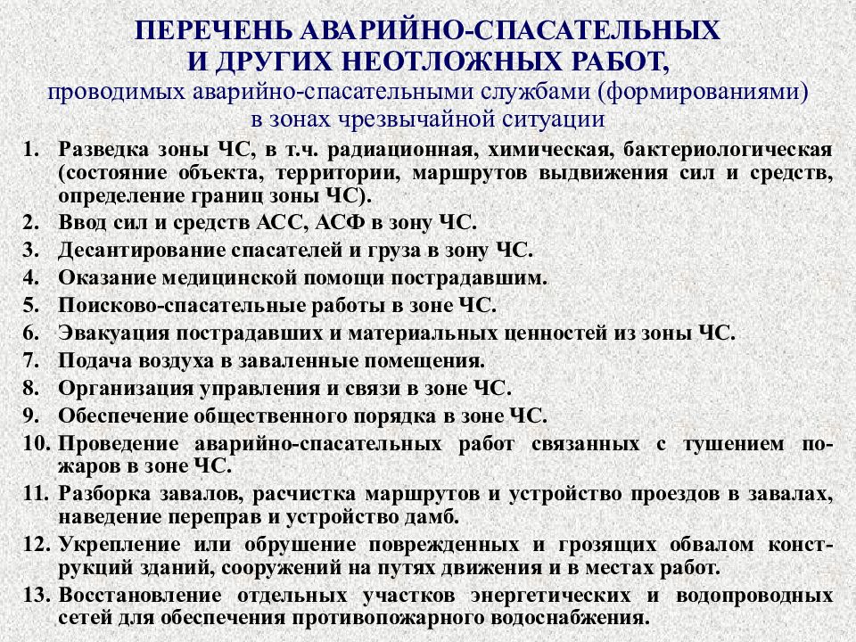 Презентация на тему организация аварийно спасательных работ