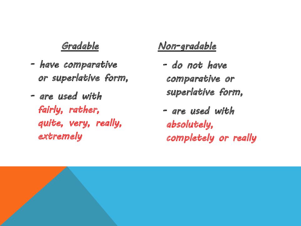 Gradable and Non-gradable Adjectives