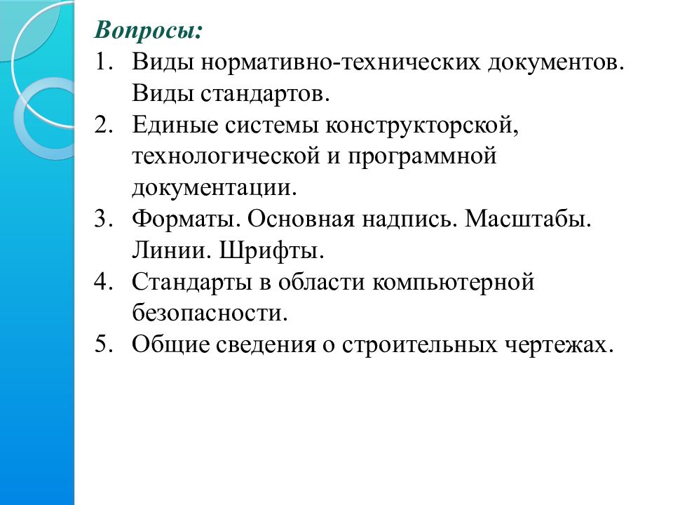 Виды нормативно технической документации