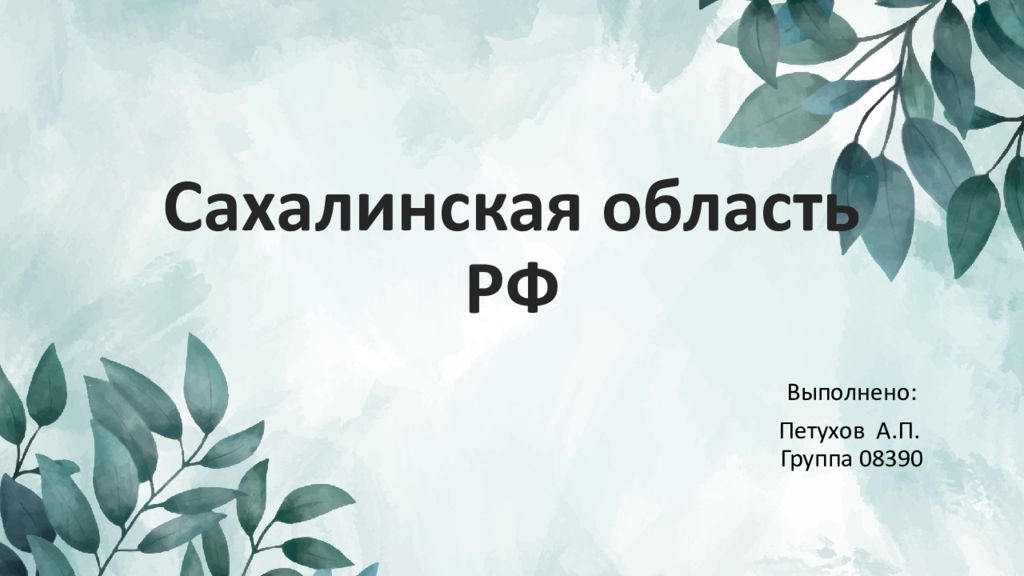 Сахалинская область РФ
