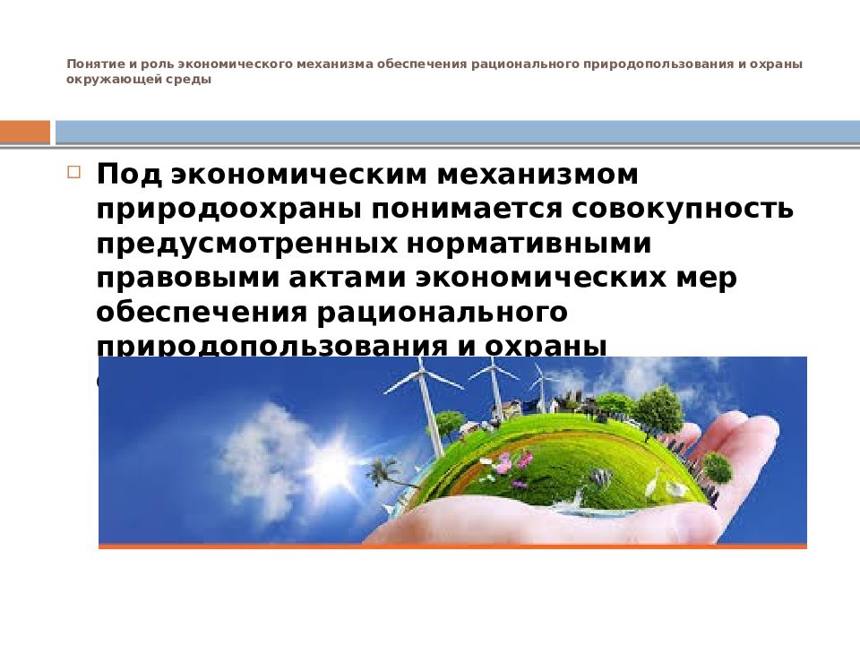 Вопросы охраны окружающей среды. Экономический механизм природопользования и охраны окружающей среды. Рациональное природопользование и охрана окружающей среды. Концепция охраны окружающей среды. Экономическое обеспечение рационального природопользования.