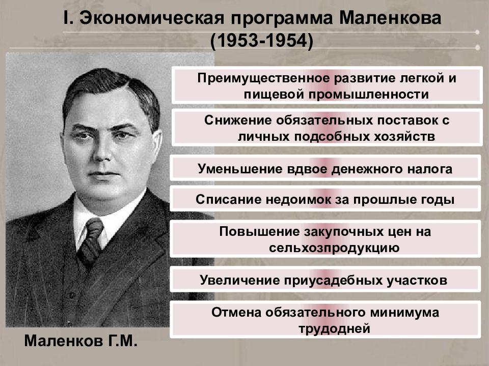 Охарактеризуйте деятельность сталина хрущева брежнева горбачева по плану характеристика результаты