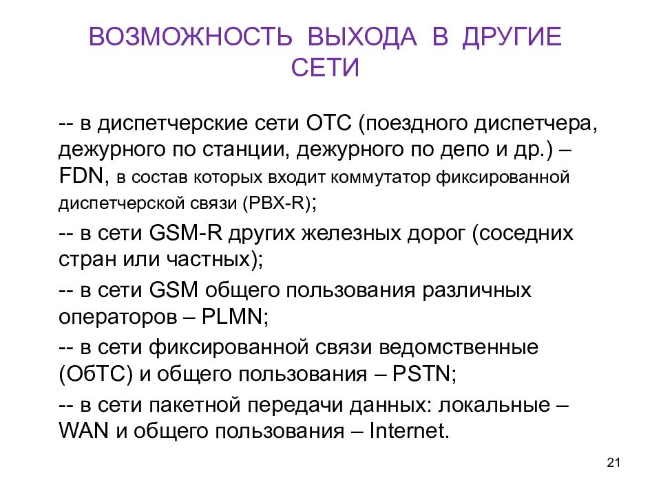 Возможности связи