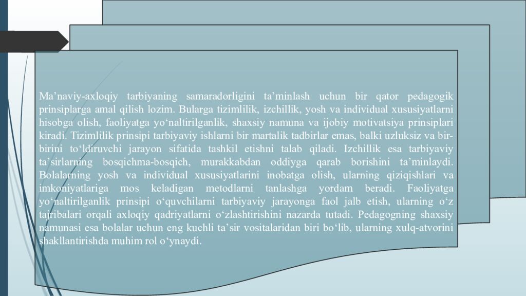 Barkamol avlodni tarbiyalashda taʼlim tarbiyaning oʻrni MUNDARIJA KIRISH I BOB