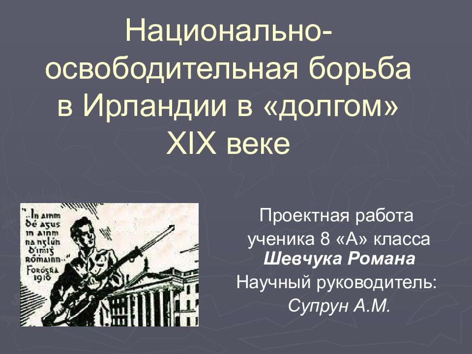 Национально-освободительная борьба в Ирландии в «долгом» XIX веке