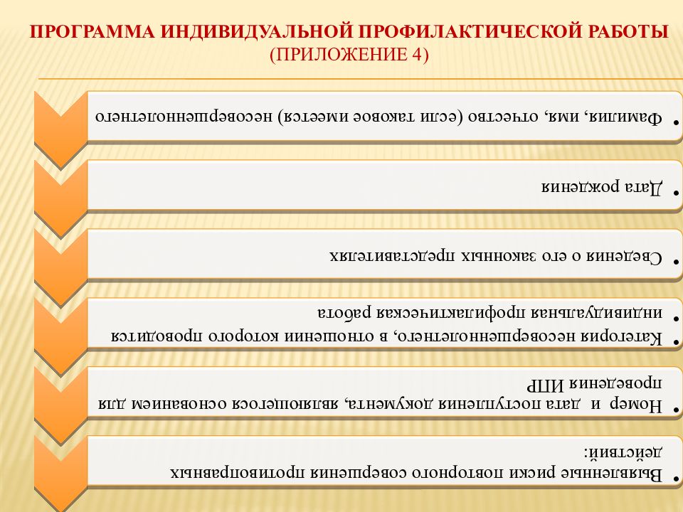 Положение о разработке и реализации плана индивидуальной профилактической работы