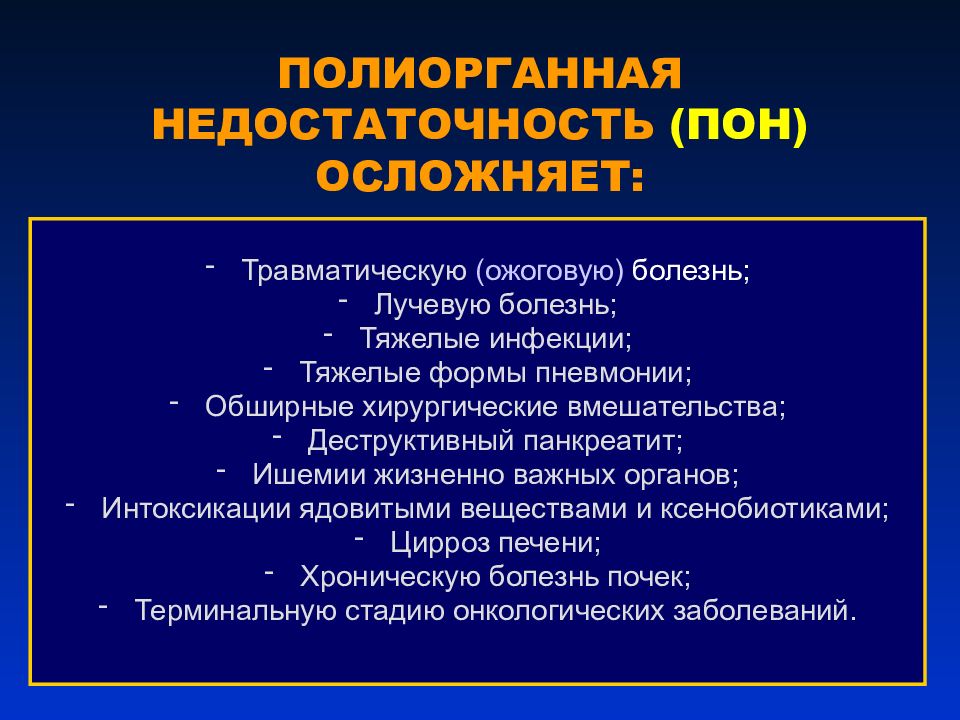 Полиорганная недостаточность презентация