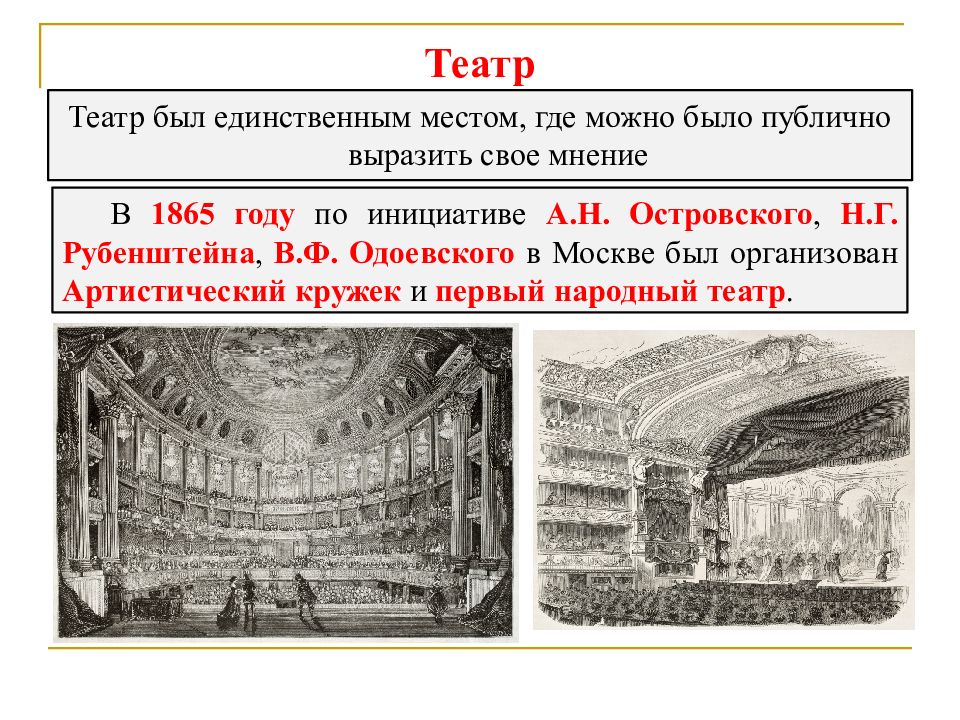 Русский театр второй половины 19 века презентация