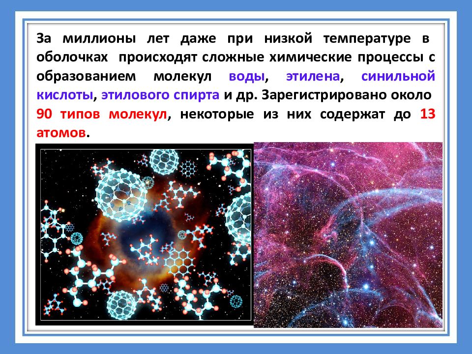 Сколько атомов во вселенной. Межзвездные молекулы таблица.