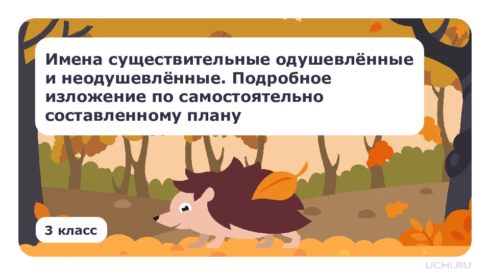 Имена существительные одушевлённые и неодушевлённые. Подробное изложение по