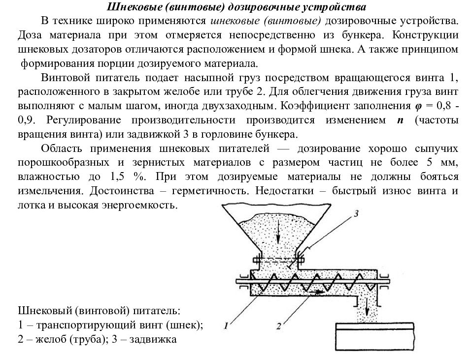 Шнековый дозатор схема