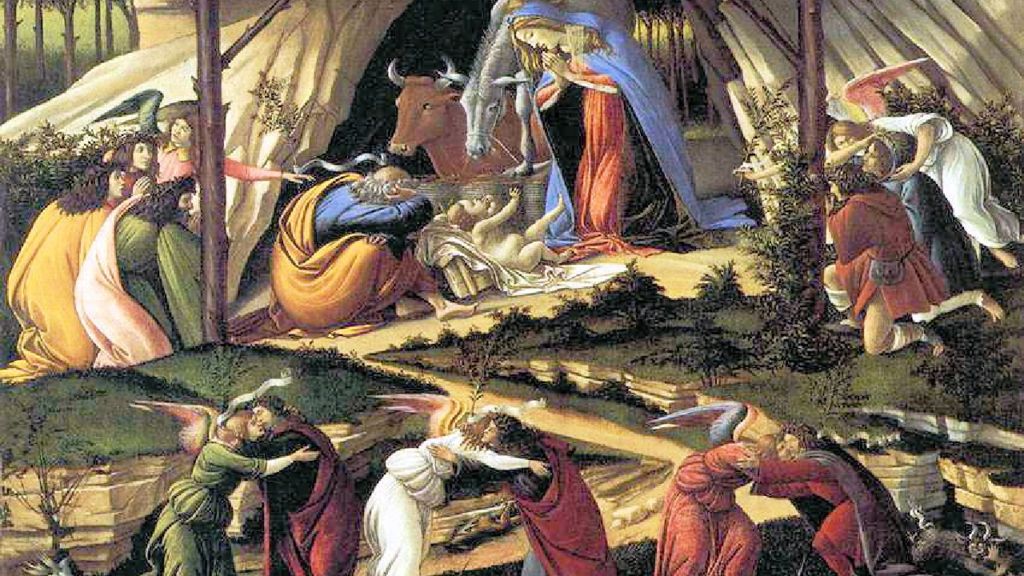 мистическое рождество боттичелли. сандро боттичелли рождество христово. боттичелли рождение христа. сандро боттичелли мистическое рождество. мистическое рождение боттичелли.