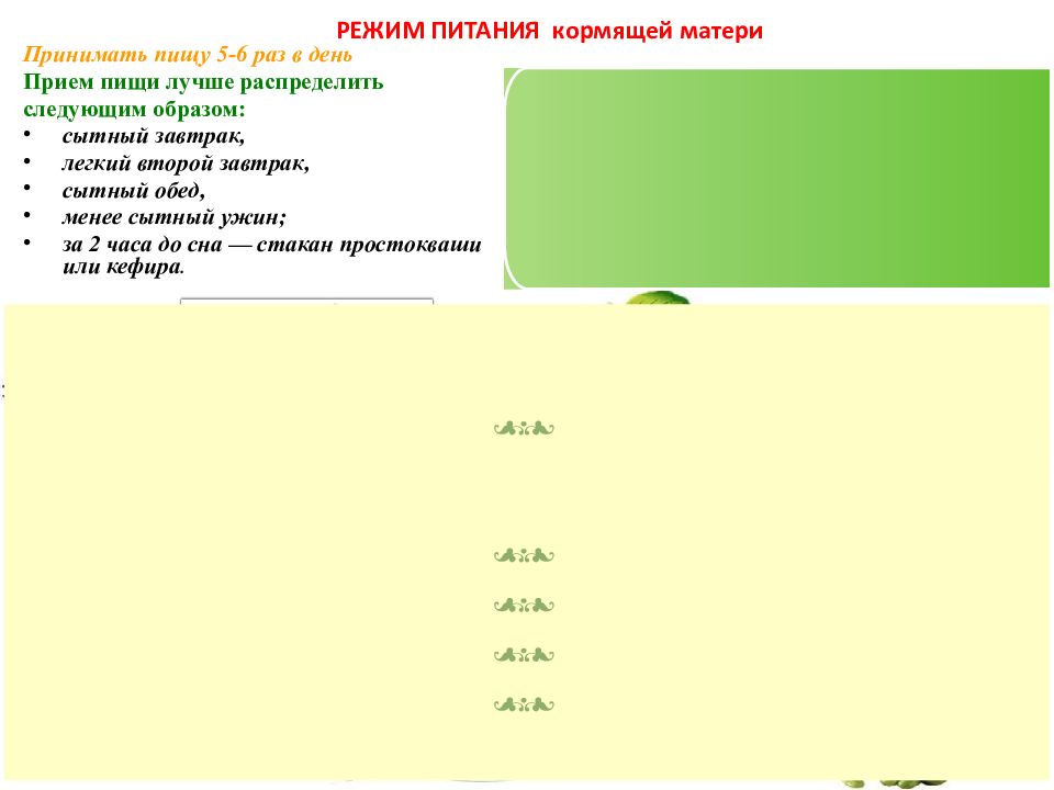 Режим кормящей матери