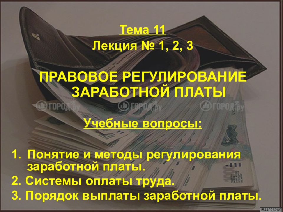 Правовое регулирование заработной платы в рф презентация