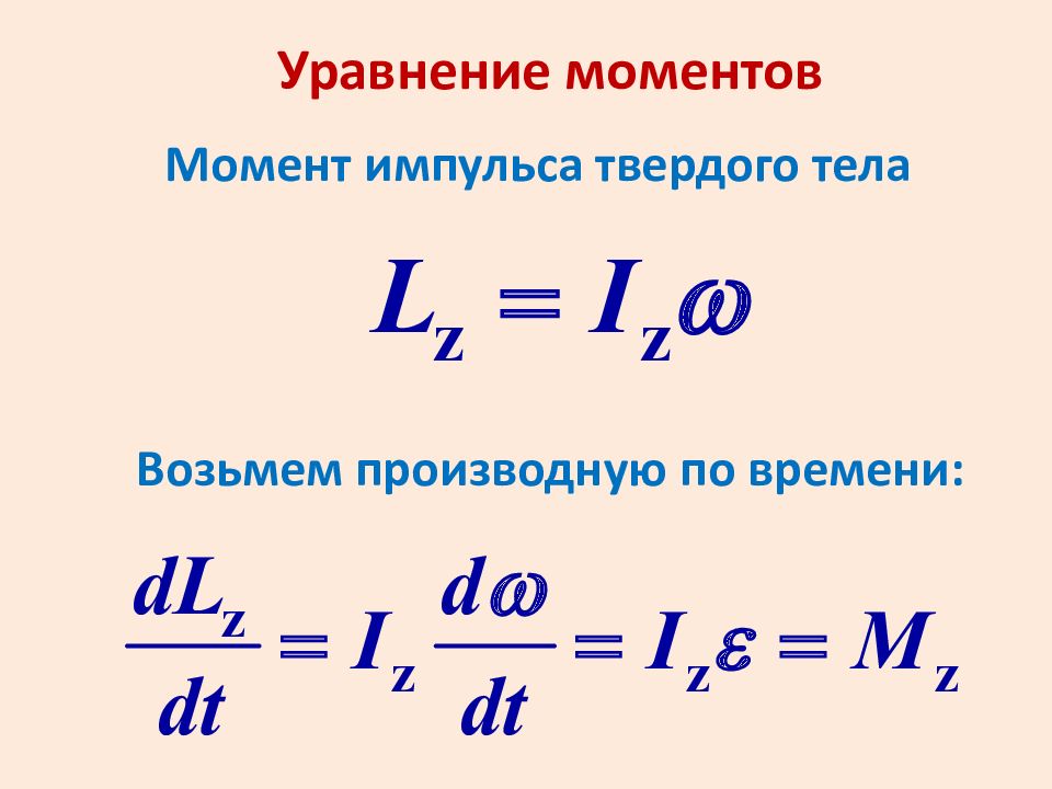 Уравнение моментов сил