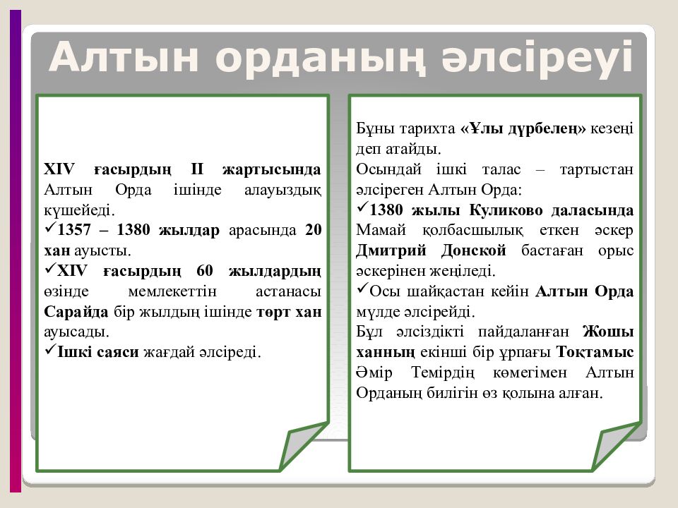 Шыңғысхан империясы және оның мұрагерлері Тақырыбы: