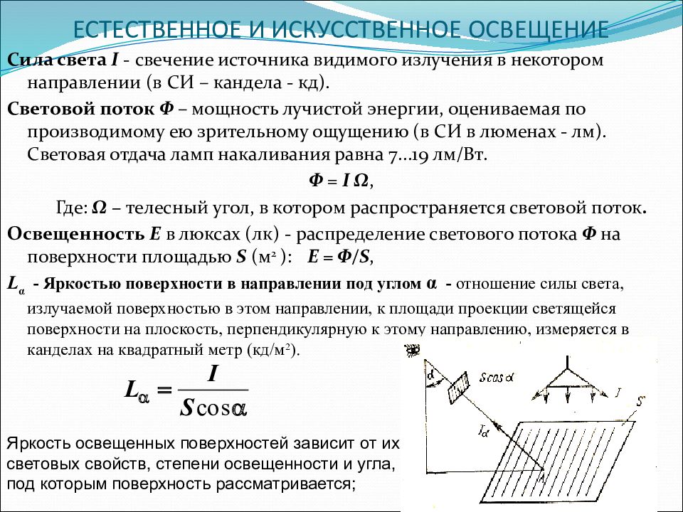 Световой поток и сила света