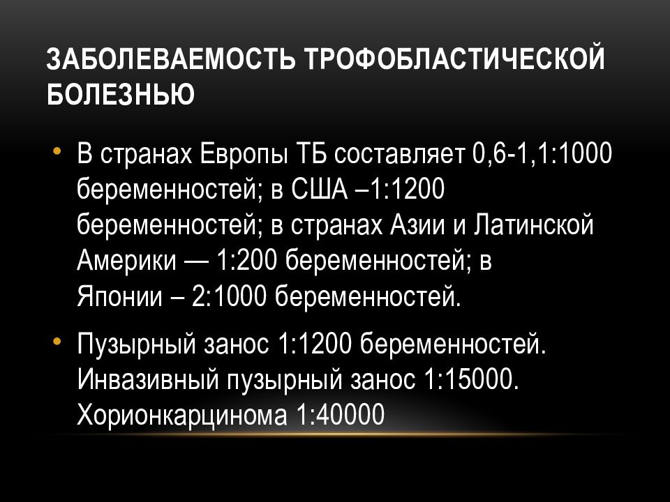 Трофобластическая болезнь презентация