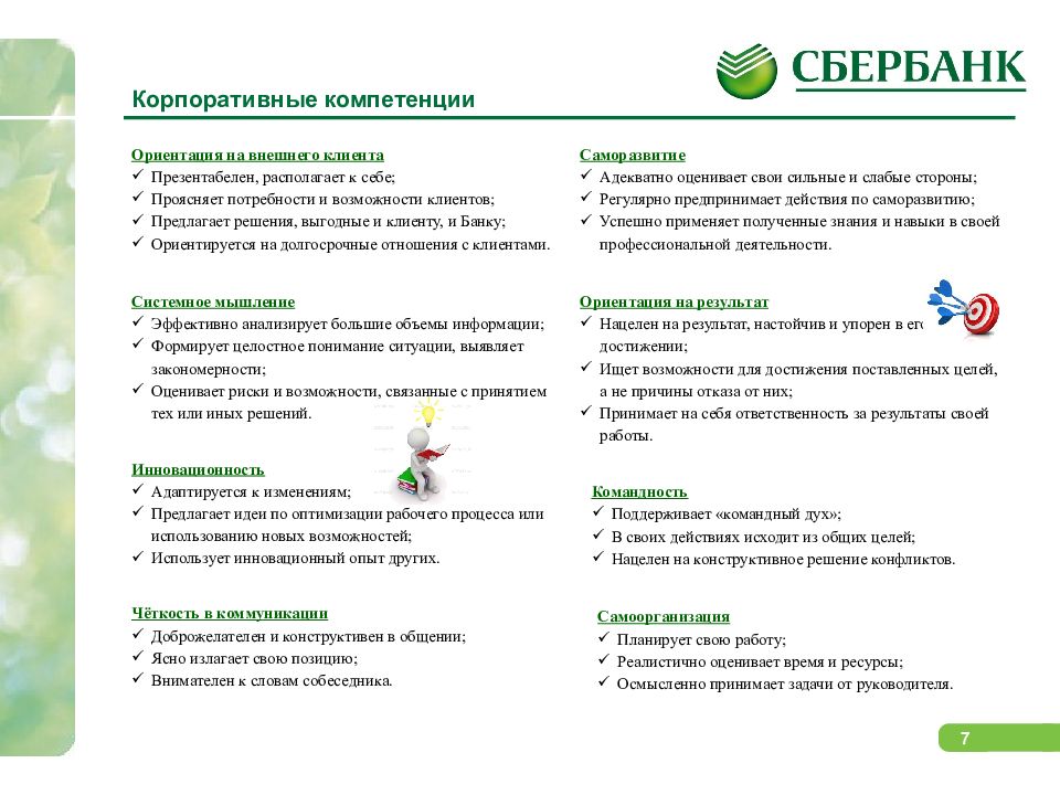 На какие группы клиентов ориентируются банки. Ориентация на клиента компетенция. Корпоративные компетенции Сбербанка. Корпоративные компетенции.