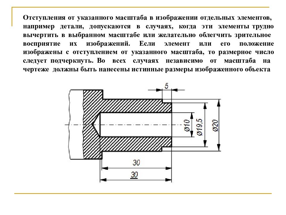 Укажите масштаб рисунка. Где указывается масштаб изображения на чертеже. ГОСТ масштаба изображения детали. На чертеже детали нарушение масштаба. Размер с отступлением от масштаба.