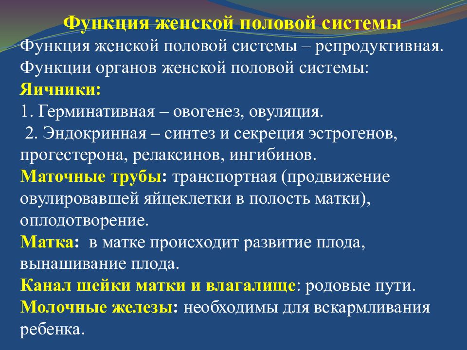 Репродуктивная система презентация