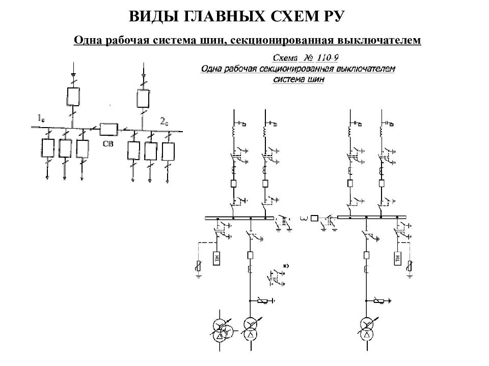 Схема с одной секционированной системой сборных шин