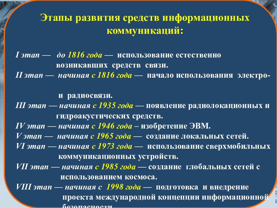 Дата связи. Этапы развития средств коммуникации. Этапы развития средств связи. Этапы развития информационных средств. Этапы развития средств массовой коммуникации.