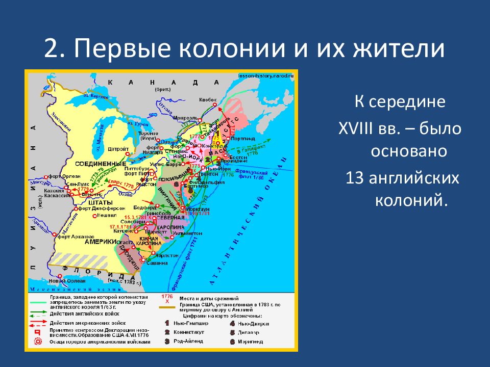 Презентация урока английские колонии в северной америке 7 класс конспект урока