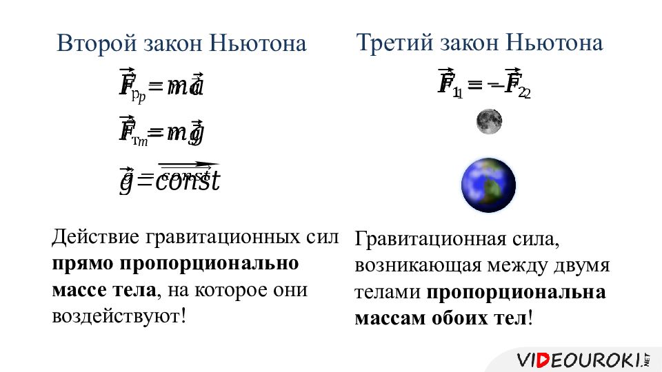 Сила прямо пропорциональна массе тела. Законы Ньютона, закон Всемирного тяготения, закон Гука, сила трения.