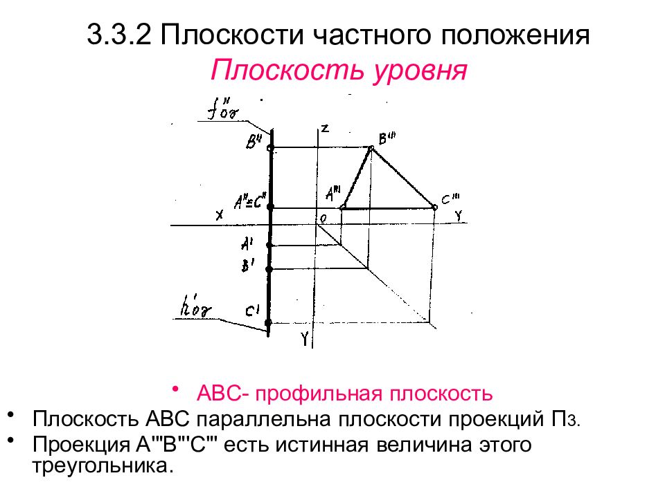 П проекция. Плоскости частного положения. Плоскость уровня. Положение плоскости уровня. Частного положения, плоскости уровня.