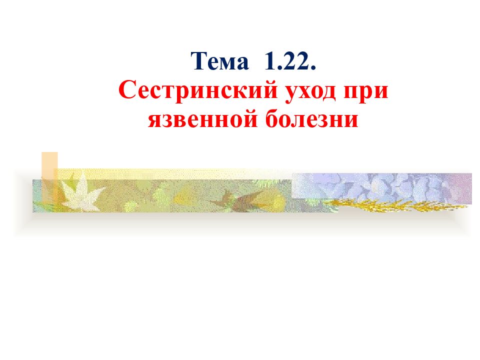 Сестринский уход при язвенной болезни презентация