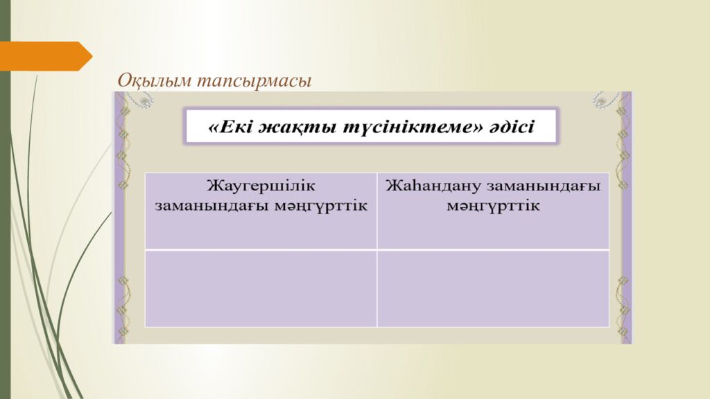 Оқылым тапсырмасы