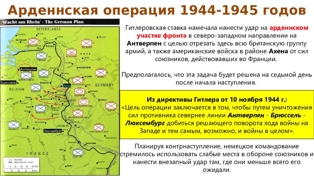 События войны 1944 года